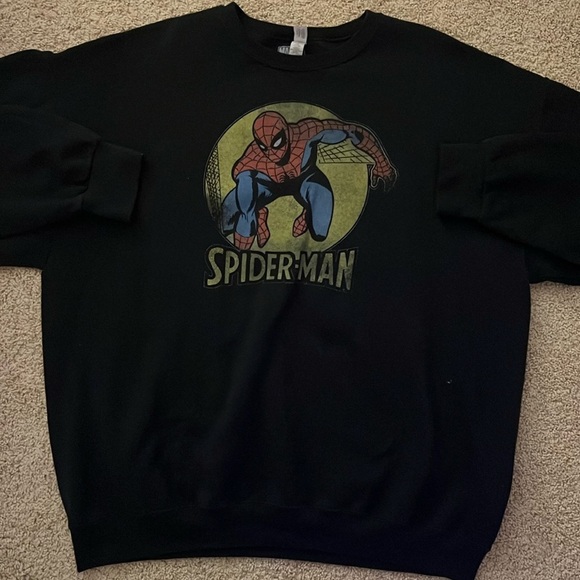 Urban Outfitters Tops - Urban Outfitters Black Spider-Man Sweatshirt